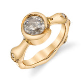 Rosebud Solitaire Ring Statement Ring Roseark Jewelry Yellow Gold