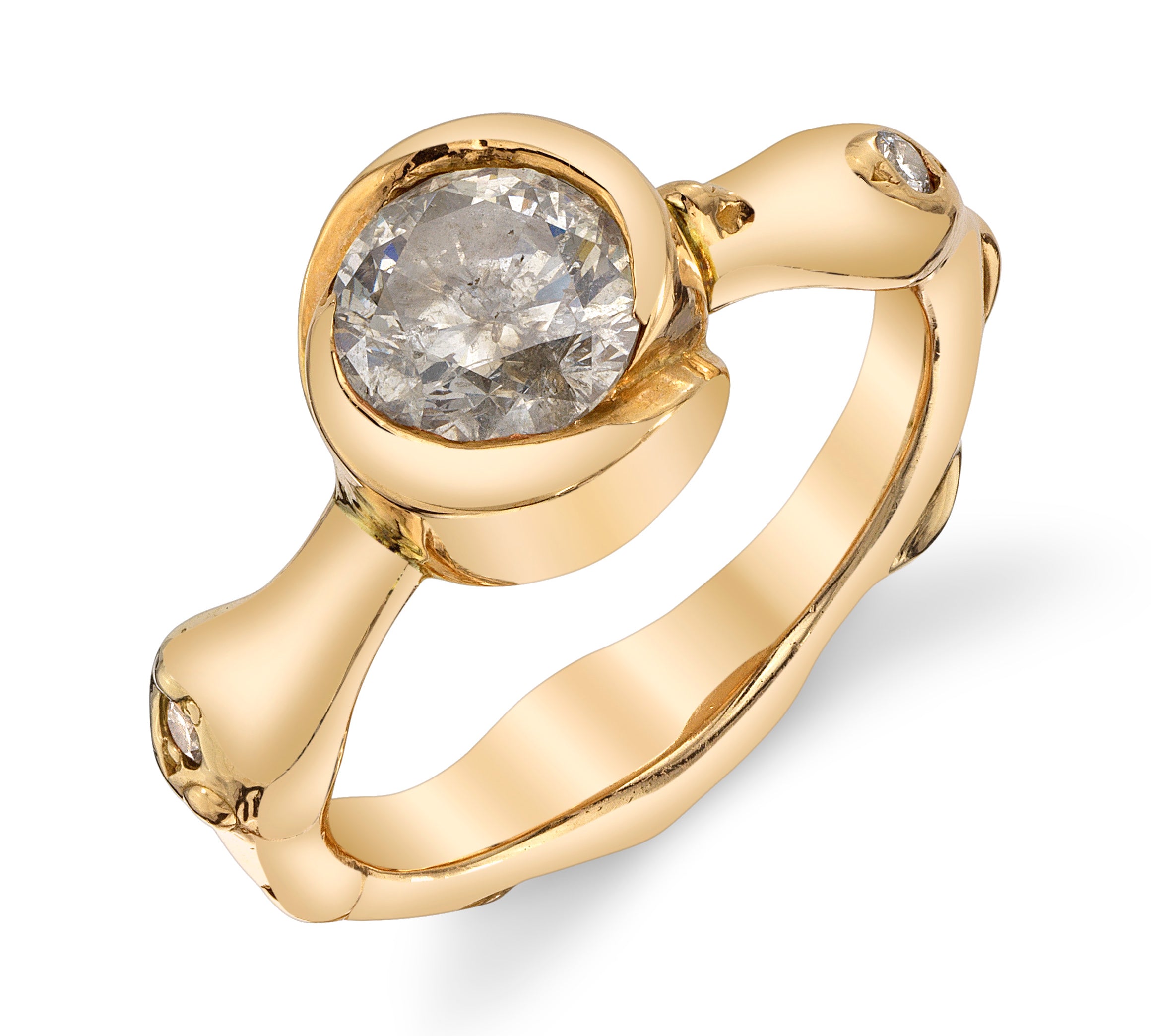 Rosebud Solitaire Ring Statement Ring Roseark Jewelry Yellow Gold