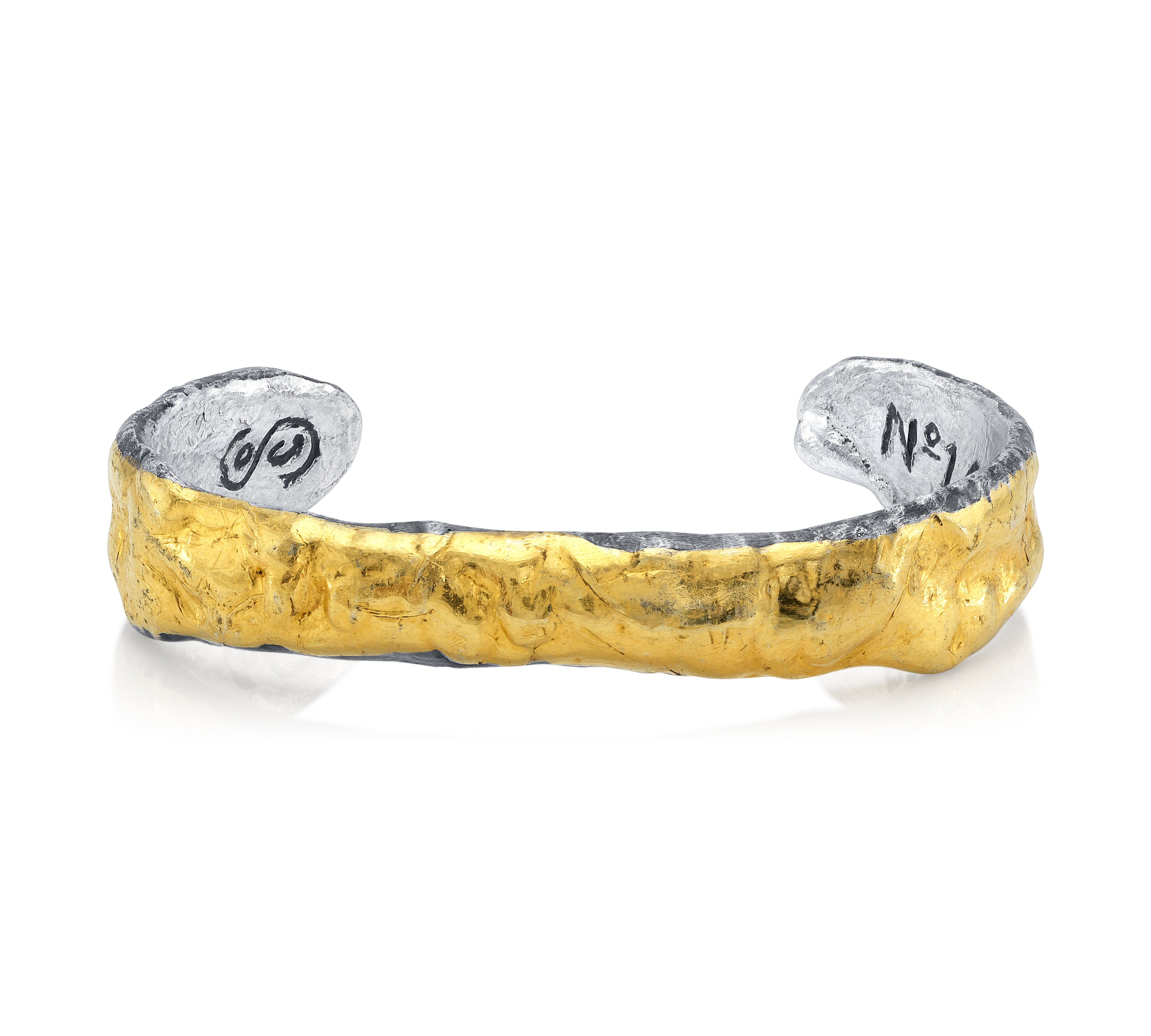 Hammered Bangle, No. 14 Statement Bracelet Stones of Character