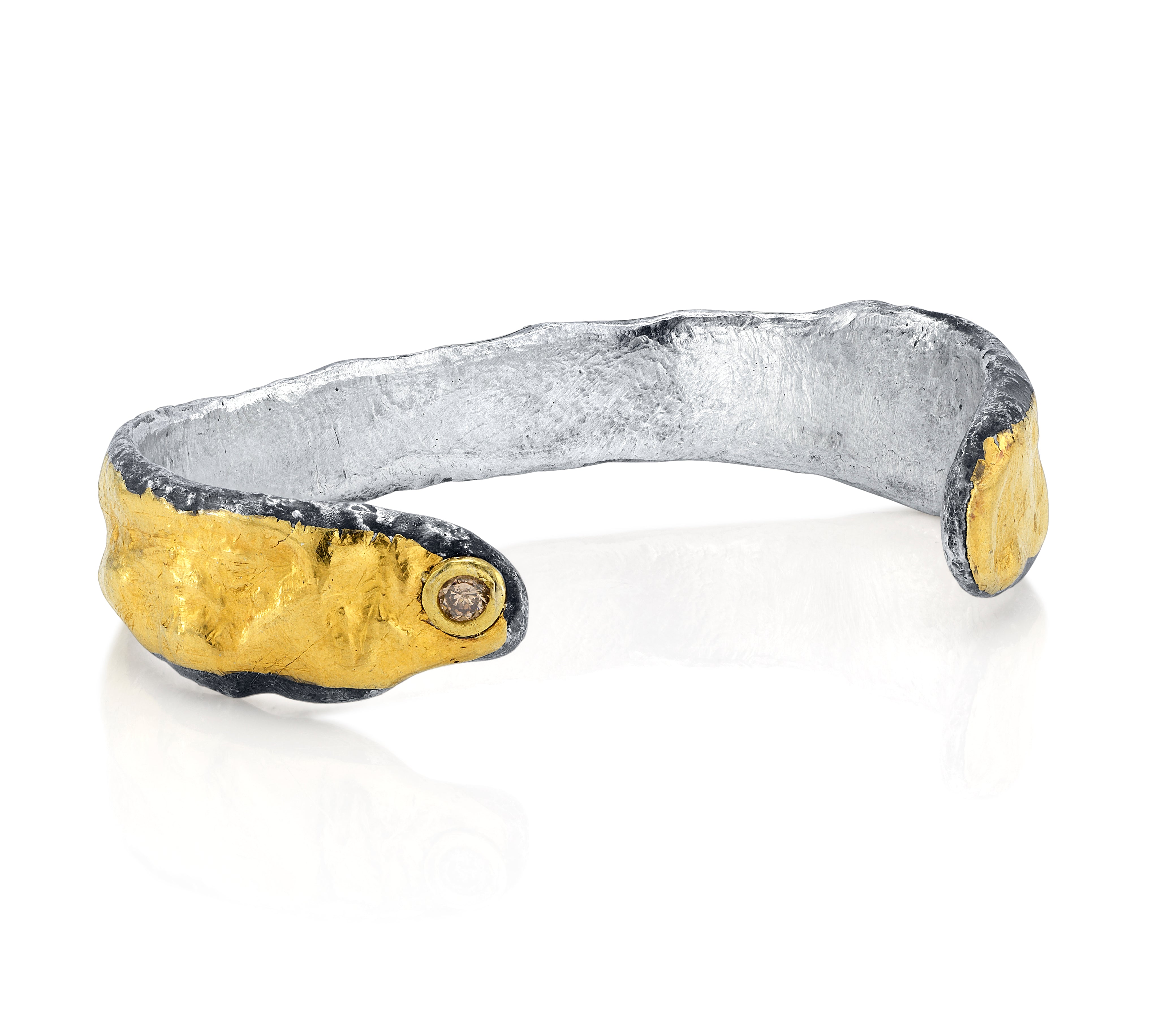 Hammered Bangle, No. 14 Statement Bracelet Stones of Character