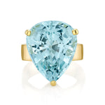 Aquamarine Pear Statement Ring Statement Ring Roseark Jewelry