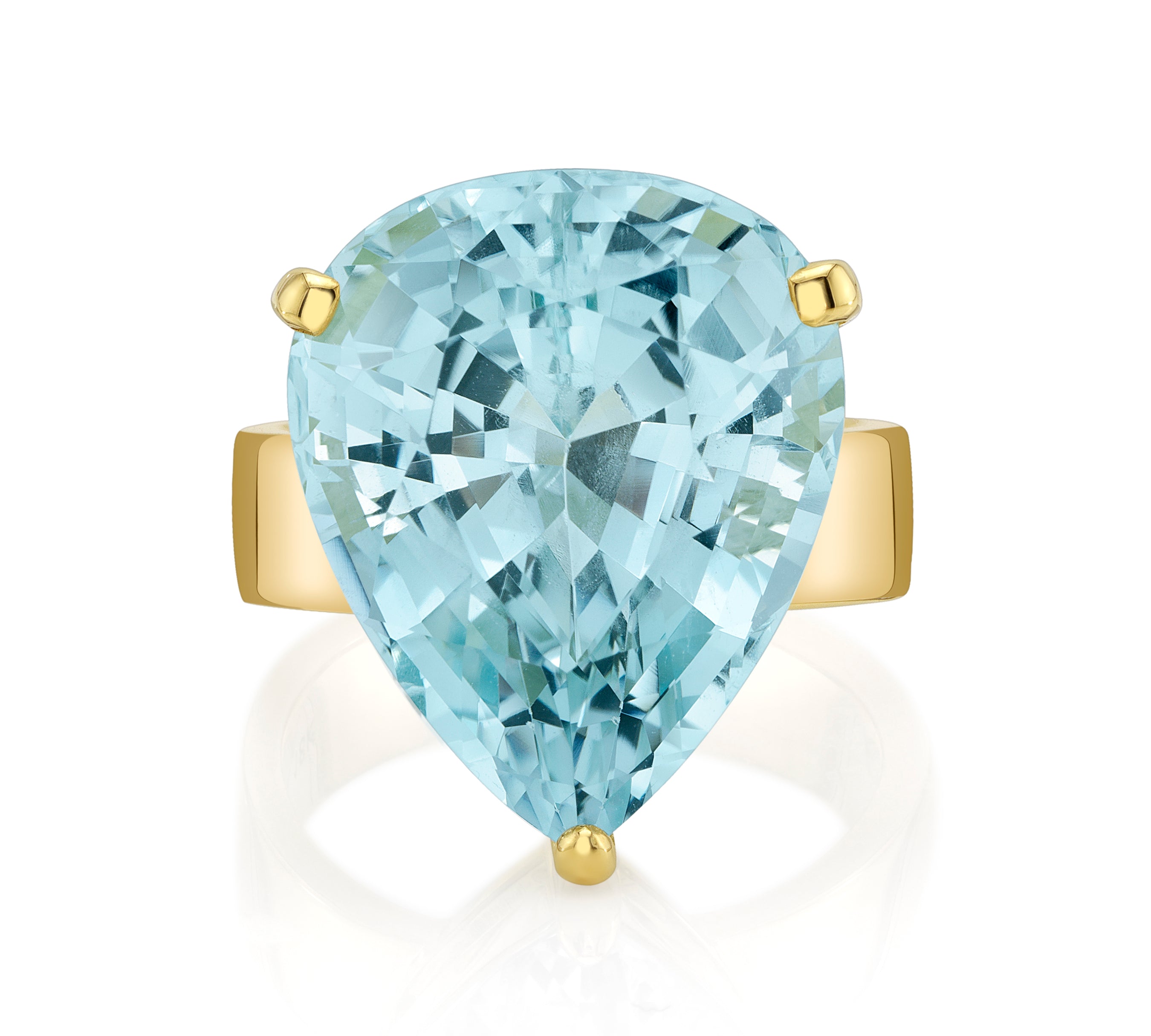 Aquamarine Pear Statement Ring Statement Ring Roseark Jewelry