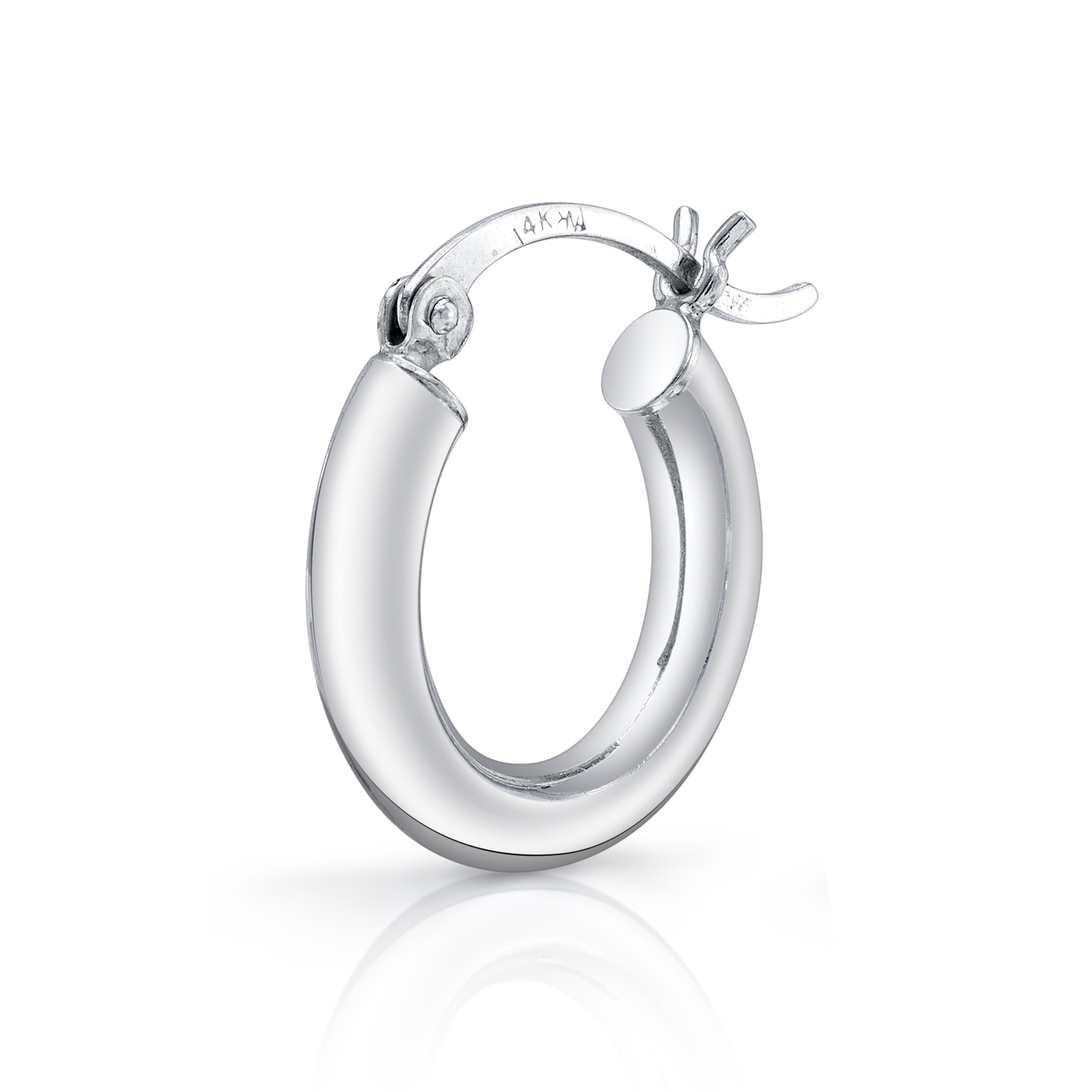 Rounded Latch Back Huggie Hoop Huggie Earrings Roseark Deux Single