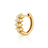 Bezel Diamond Line Spike Huggie Huggie Earrings Roseark Deux Single