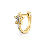 Pave Diamond Star Huggie Huggie Earrings Roseark Deux Single