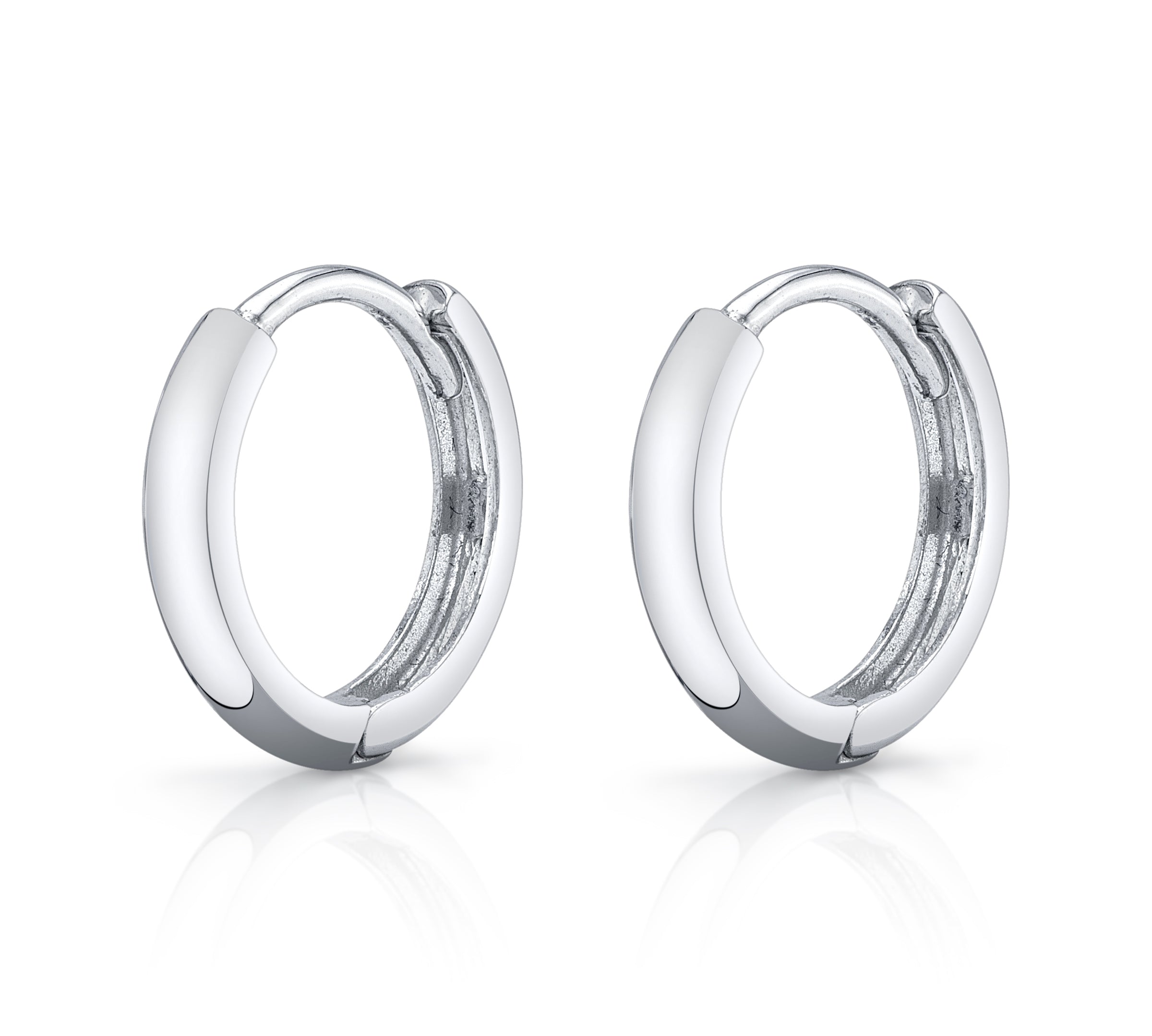 Medium Huggie Hoop, WG Huggie Earrings Roseark Deux Pair