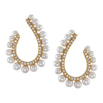 Pearl Hoop with Diamonds Hoop Earrings Roseark Deux Pair