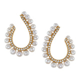 Pearl Hoop with Diamonds Hoop Earrings Roseark Deux Pair