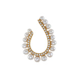 Pearl Hoop with Diamonds Hoop Earrings Roseark Deux Single Left