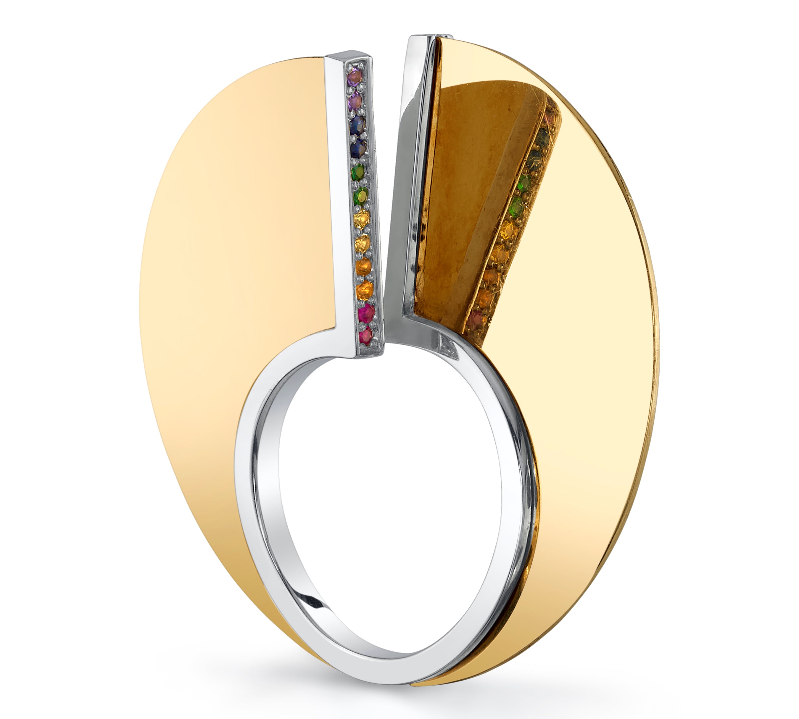 Rainbow Split-Circle Ring Statement Ring Perez Bitan