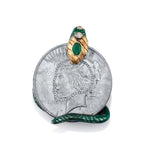 Emerald and Diamond Coin Pendant Pendant Stones of Character   