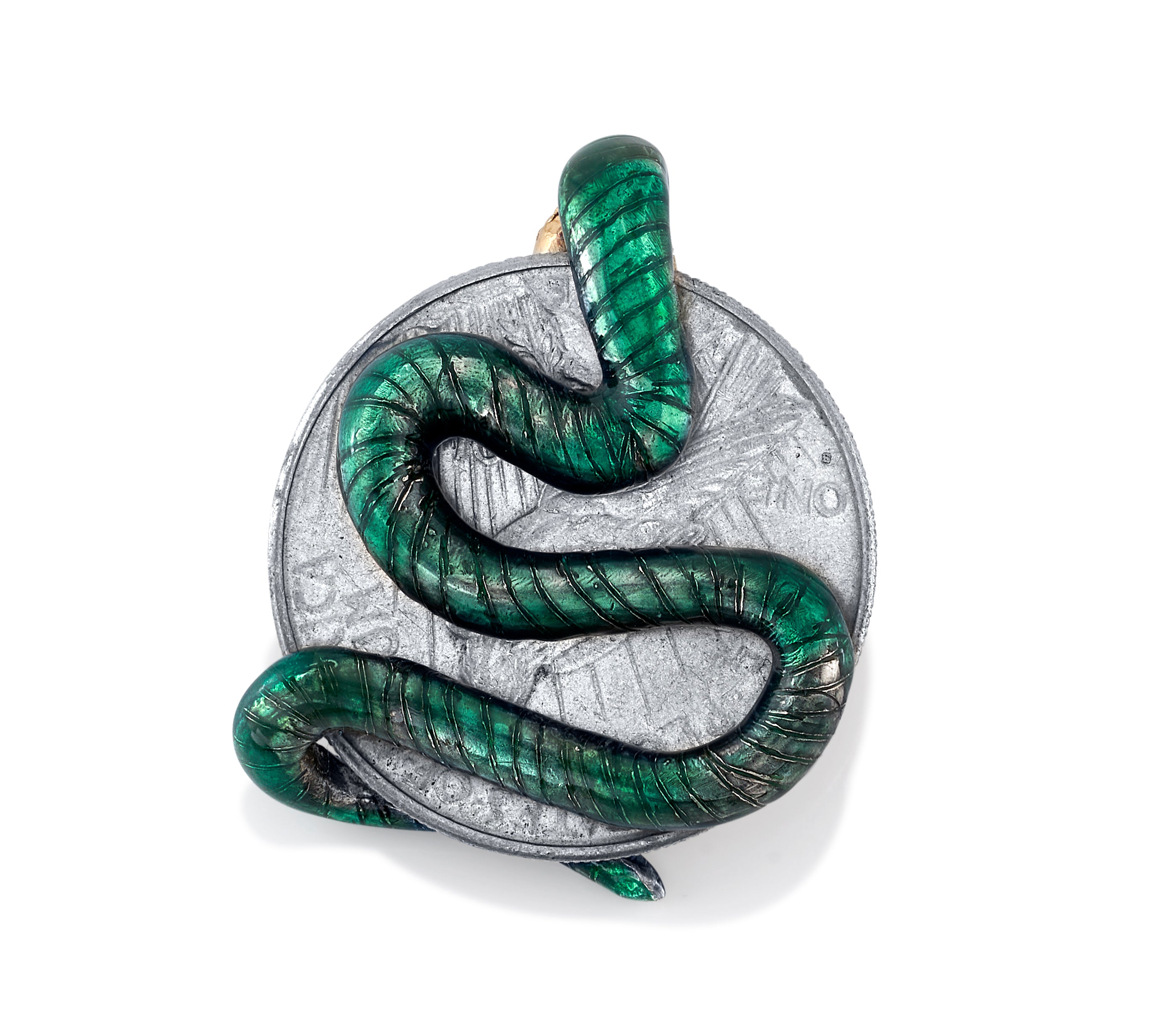 Emerald and Diamond Coin Pendant Pendant Stones of Character   