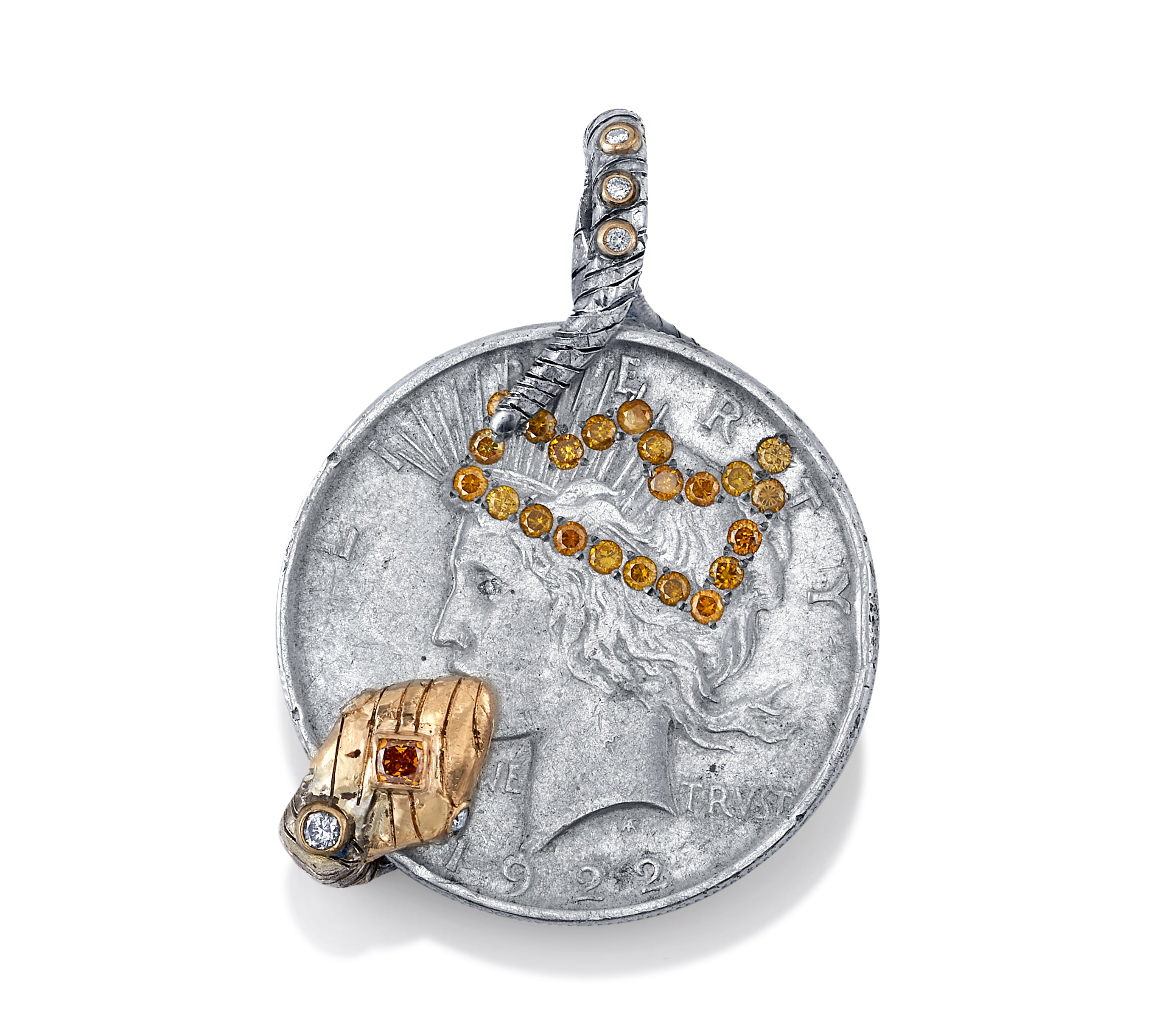 Yellow Diamond Snake Pendant Pendant Stones of Character   