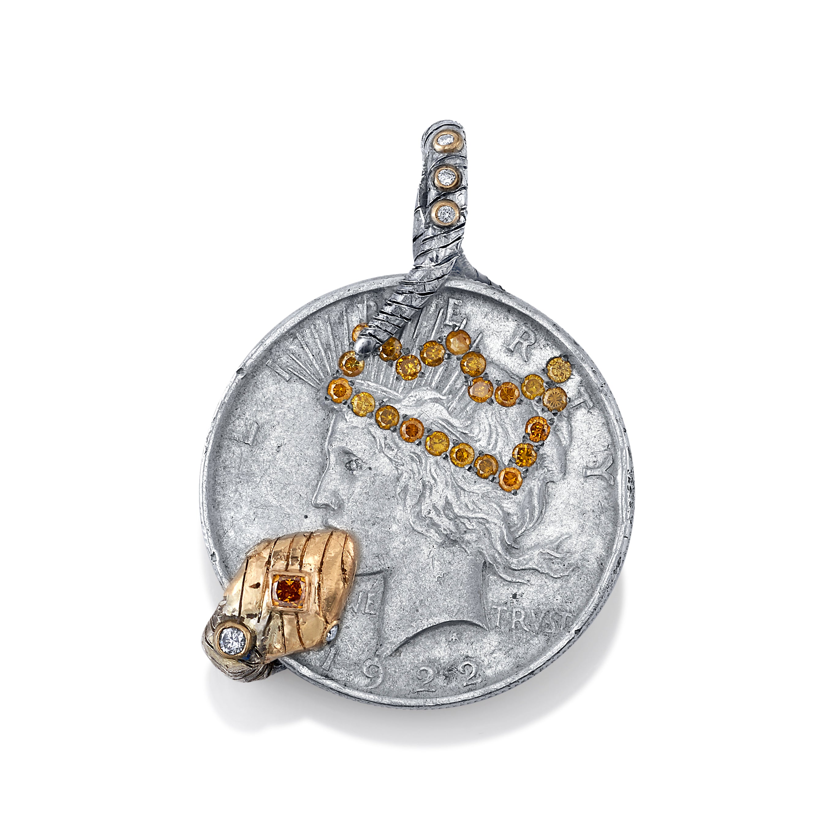 Yellow Diamond Snake Pendant Pendant Stones of Character   