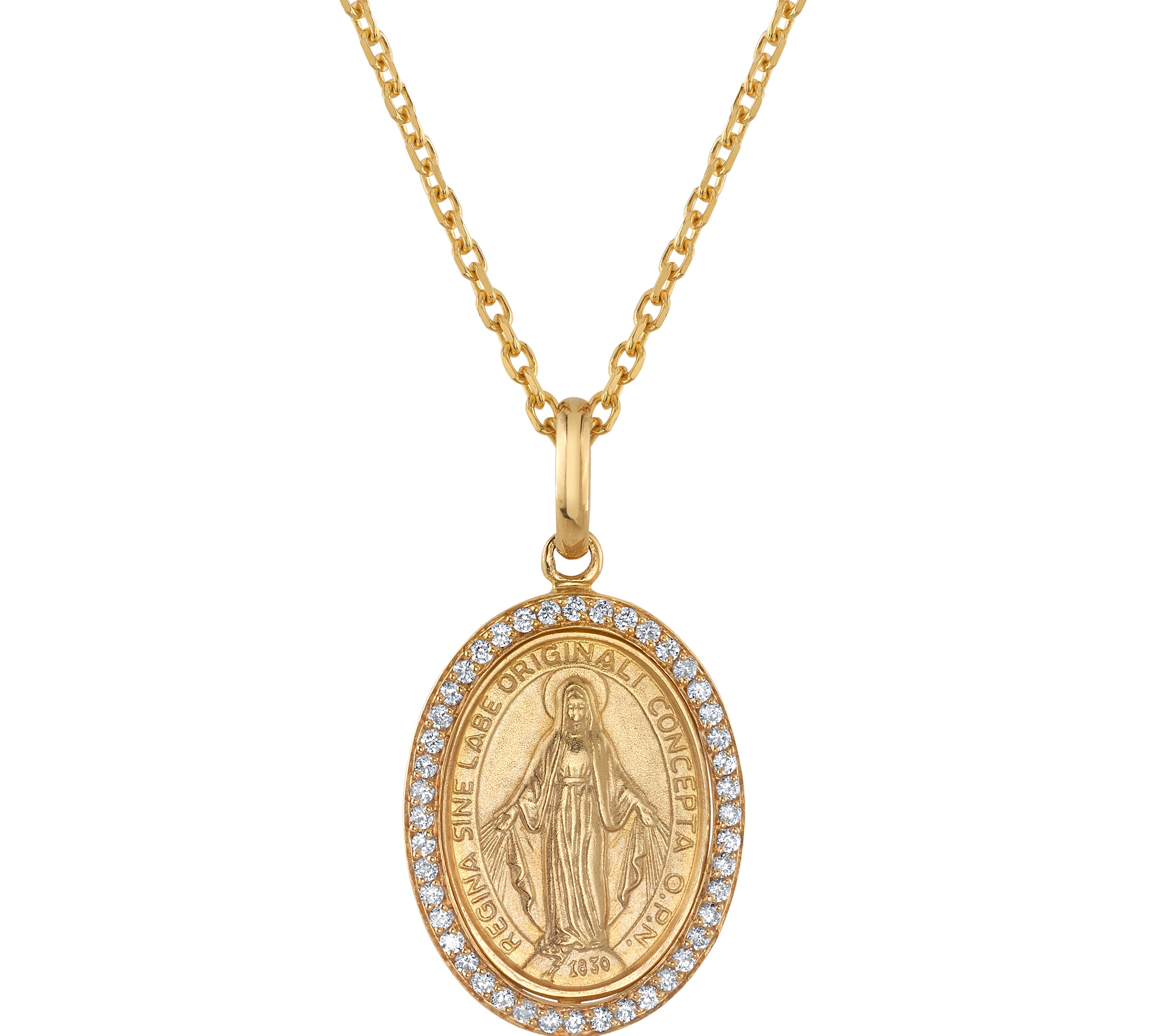 Mother Mary Protection Coin Necklace Pendant Queen Vee