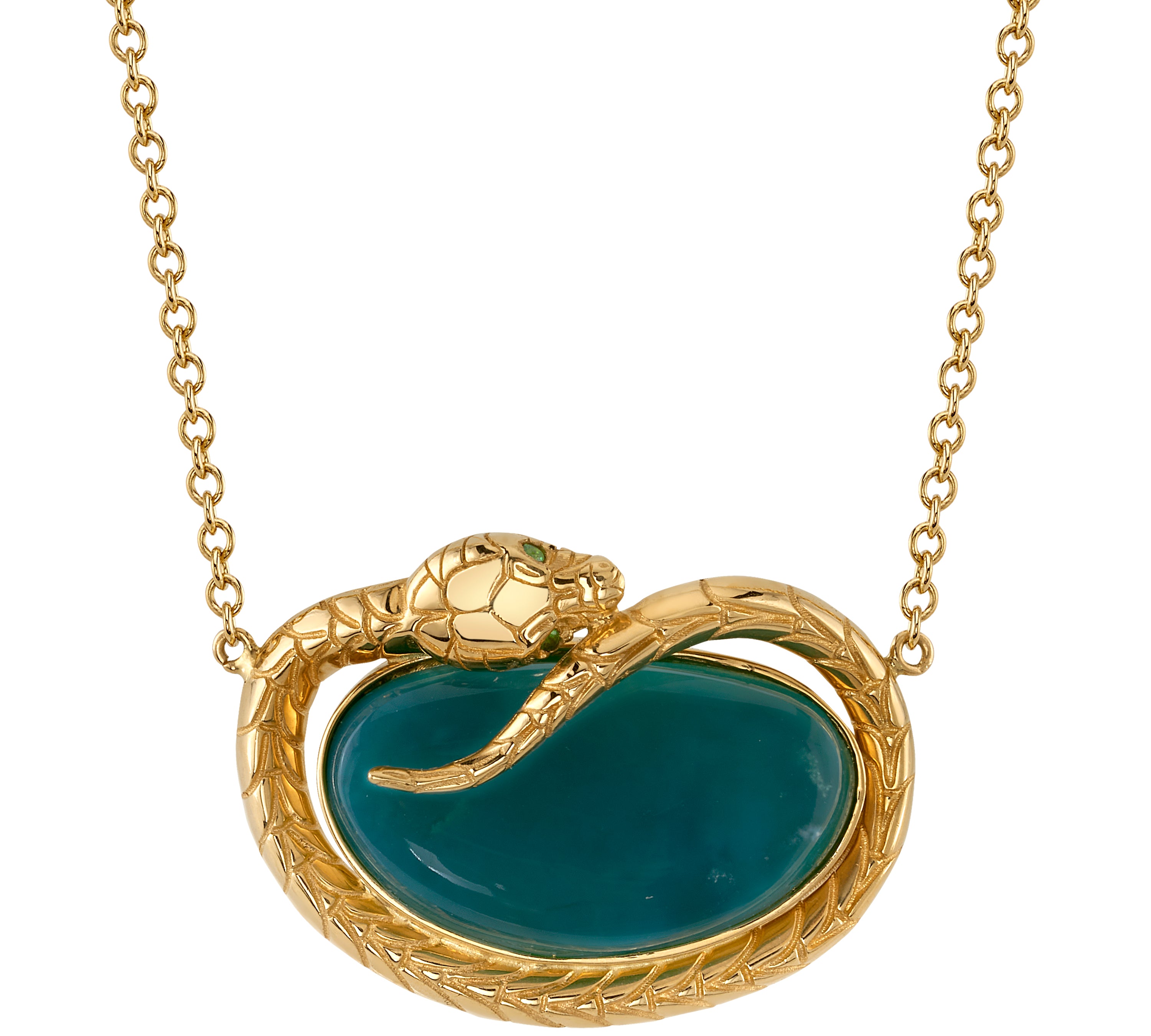 Gem Silica Snake Necklace Pendant Necklace Perez Bitan