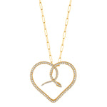 Diamond Snake Heart Necklace Pendant Necklace Perez Bitan