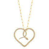 Diamond Snake Heart Necklace Pendant Necklace Perez Bitan