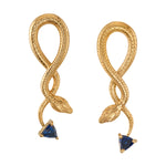 Sapphire Hanging Snake Earrings Statement Earrings Perez Bitan