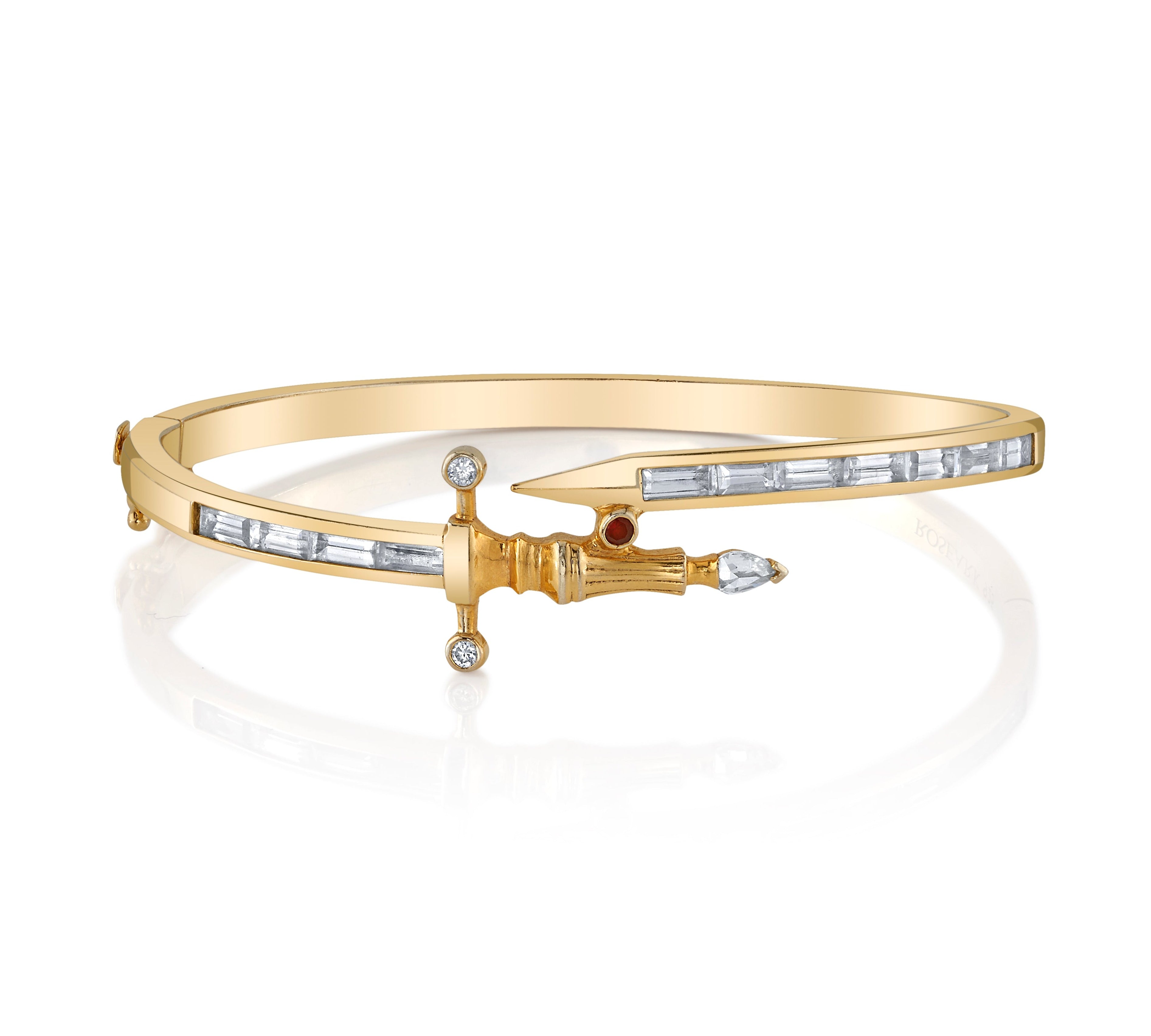 The Diamond Dagger Cuff, Plated Gold Cuff Bracelet Roseark