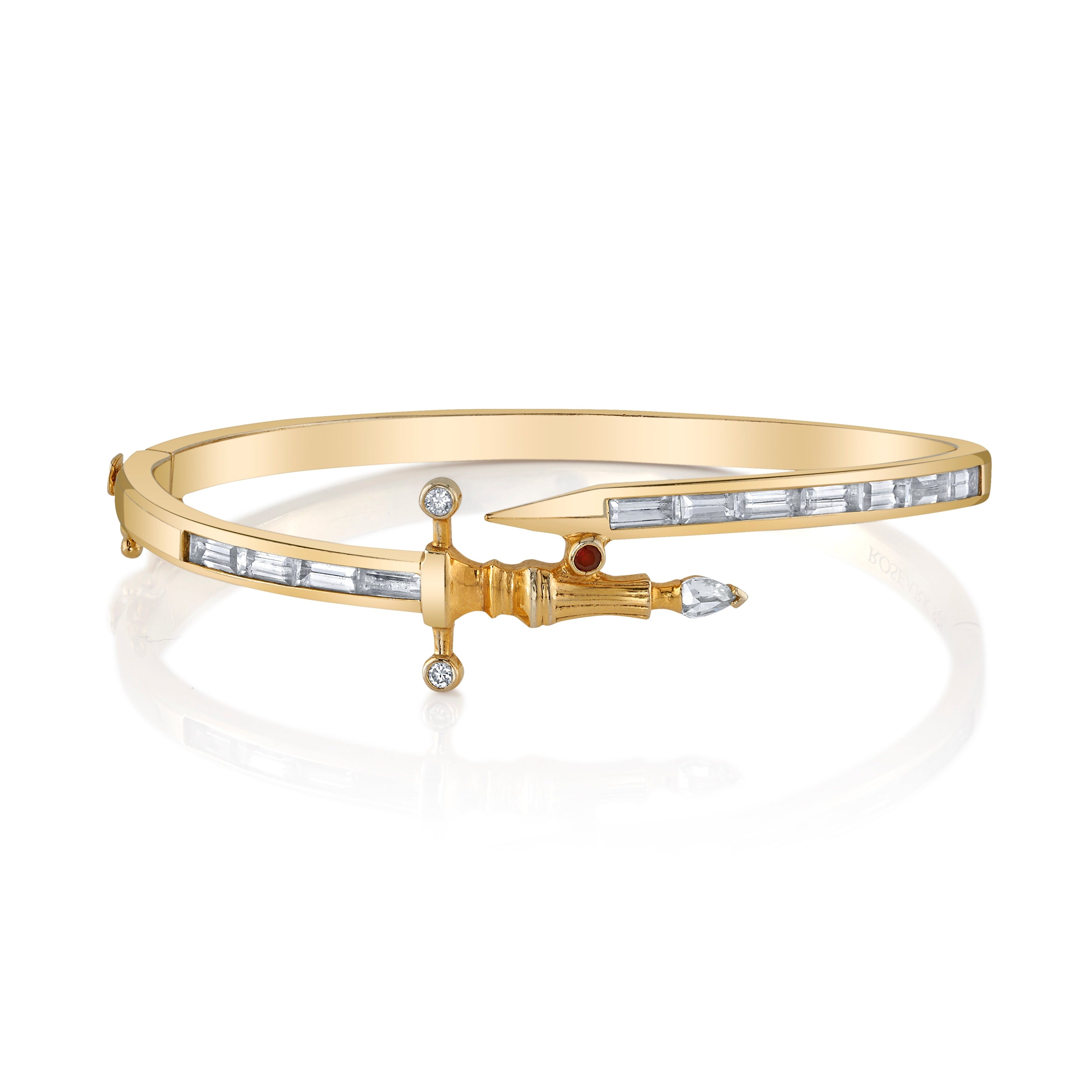 The Diamond Dagger Cuff, Plated Gold Cuff Bracelet Roseark