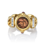 Antique Roman Coin Ring Statement Ring Roseark Vintage