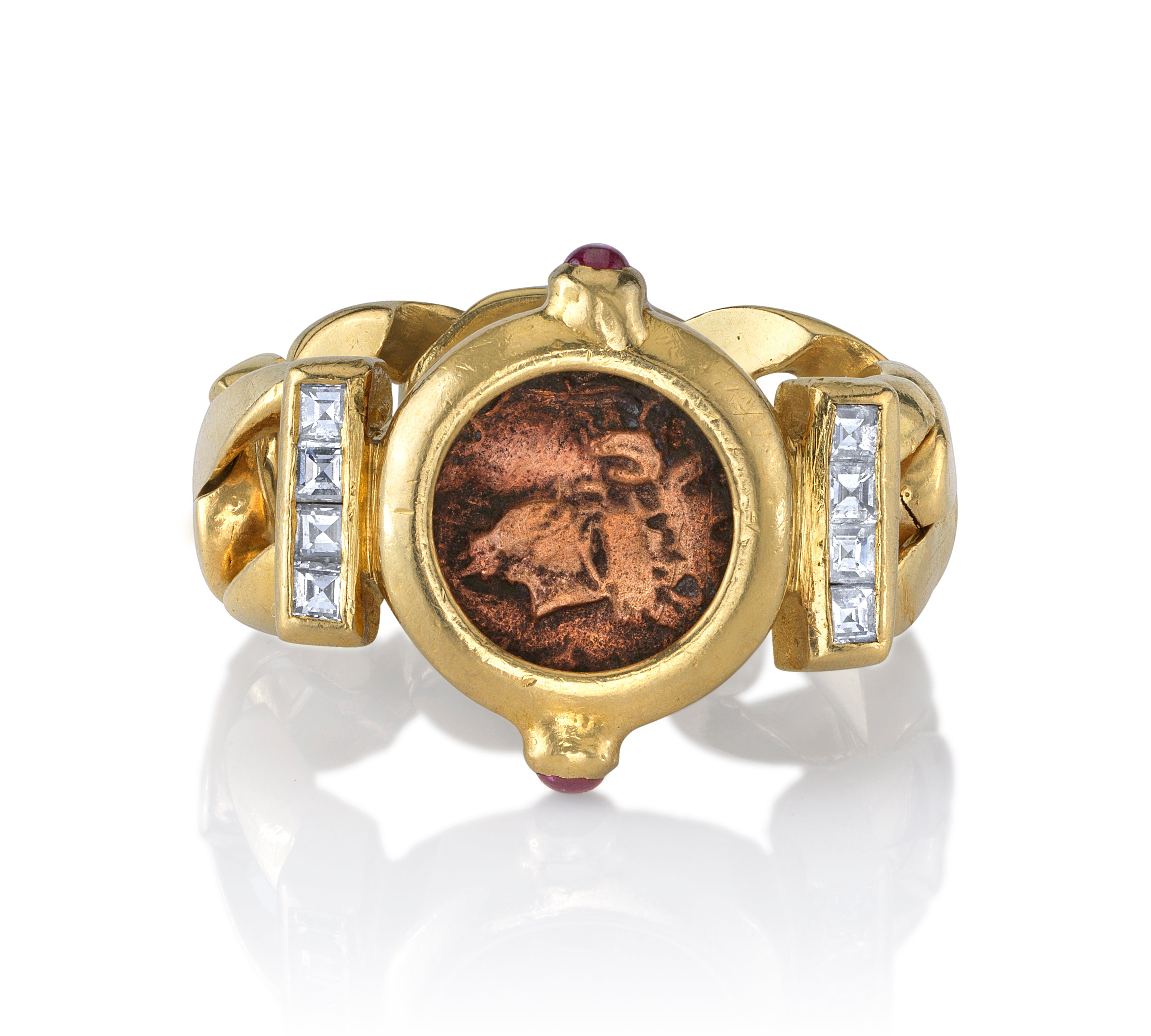 Antique Roman Coin Ring Statement Ring Roseark Vintage