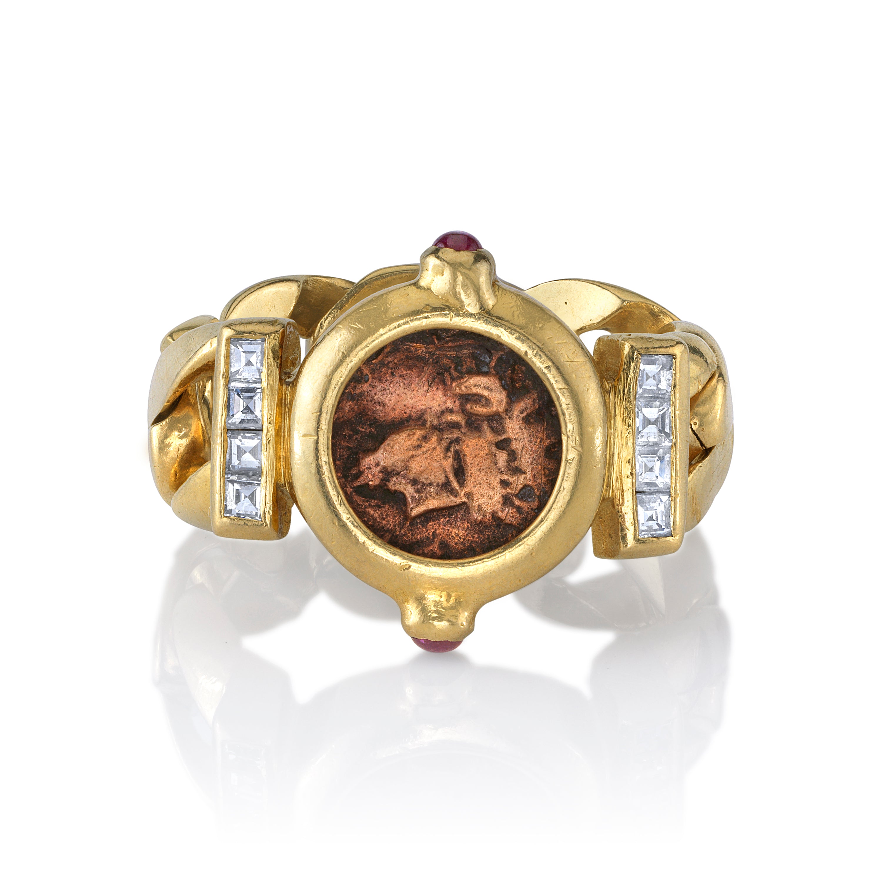 Antique Roman Coin Ring Statement Ring Roseark Vintage