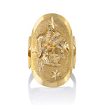 Vintage Pisces Shield Ring Statement Roseark Vintage   