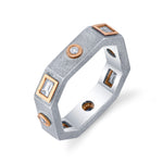 Silver Compass Ring with Inset Diamonds Stack Ring Roseark 6