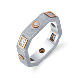 Silver Compass Ring with Inset Diamonds Stack Ring Roseark 6