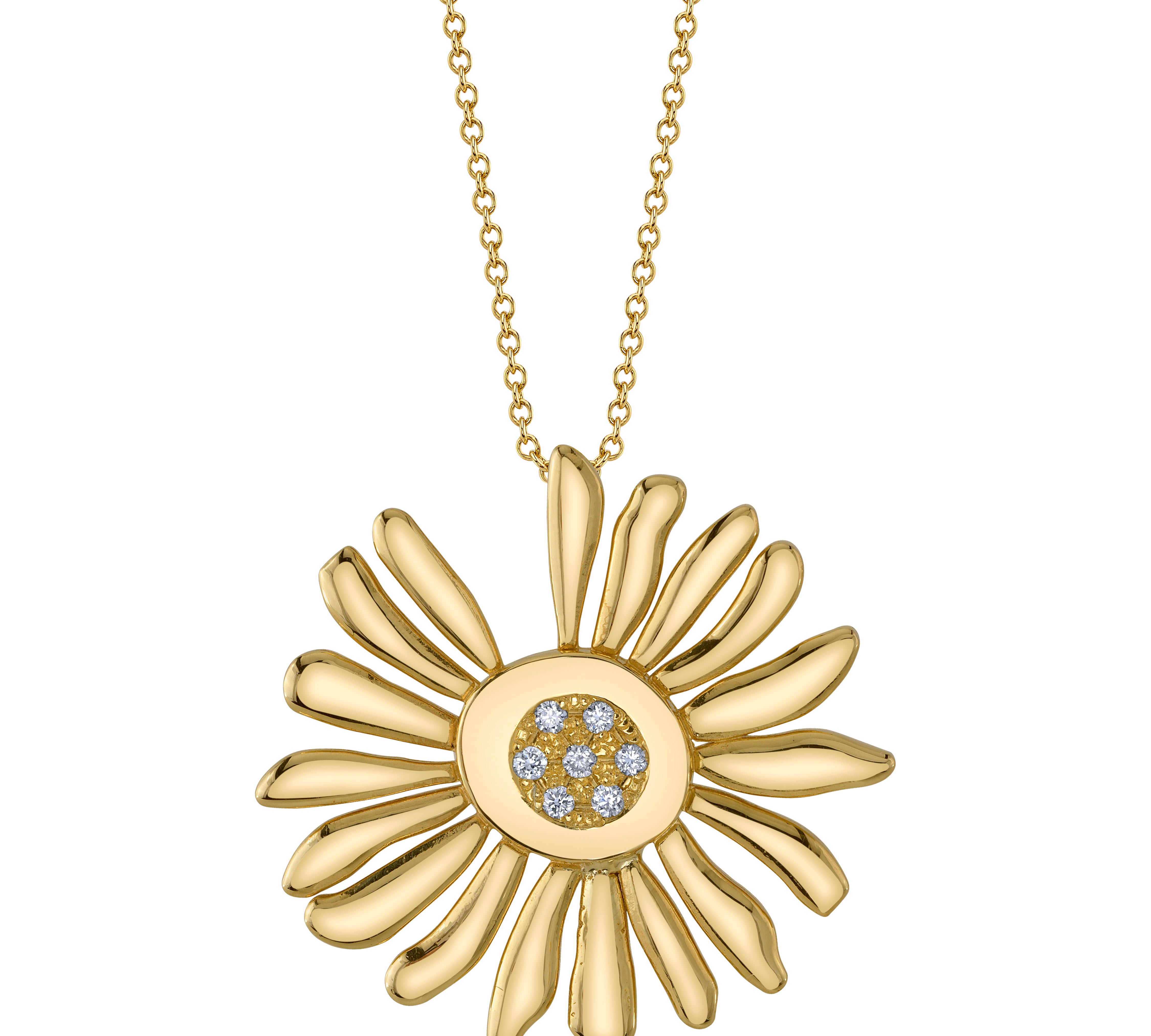 The Daisy Necklace Pendant Necklace Roseark Jewelry Yellow Gold