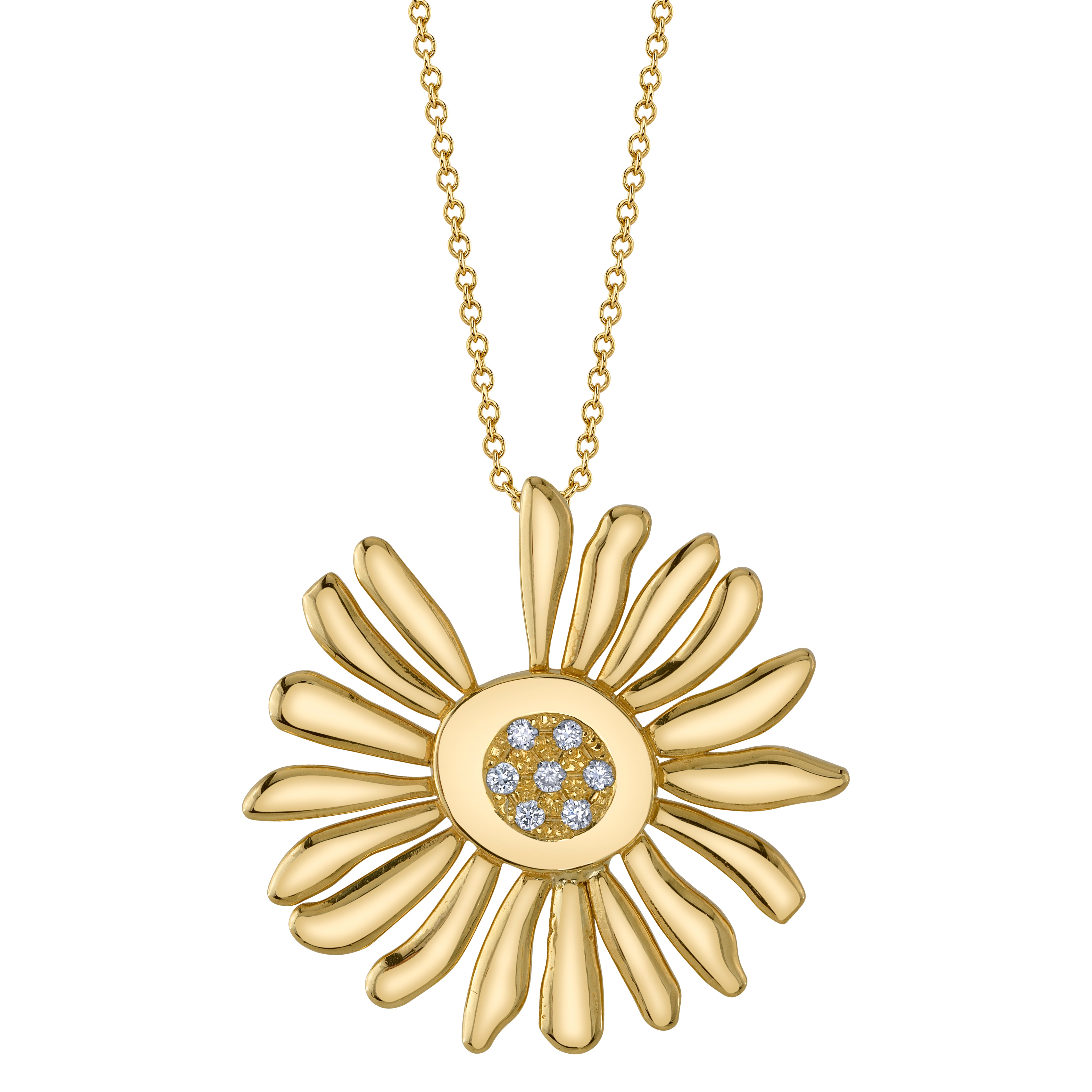 The Daisy Necklace Pendant Necklace Roseark Jewelry Yellow Gold