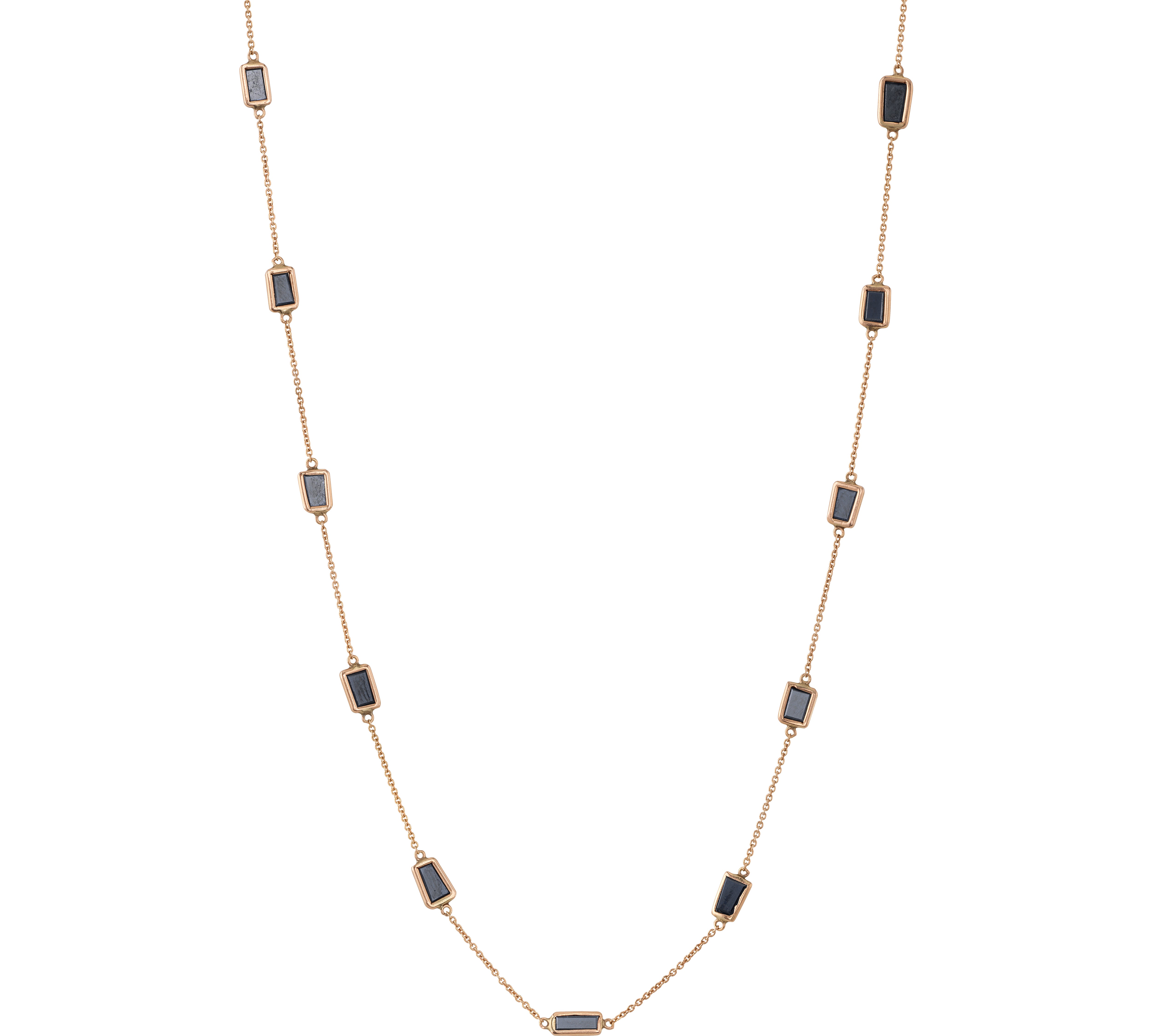 Flow Diamond Baguette Necklace Necklace Roseark