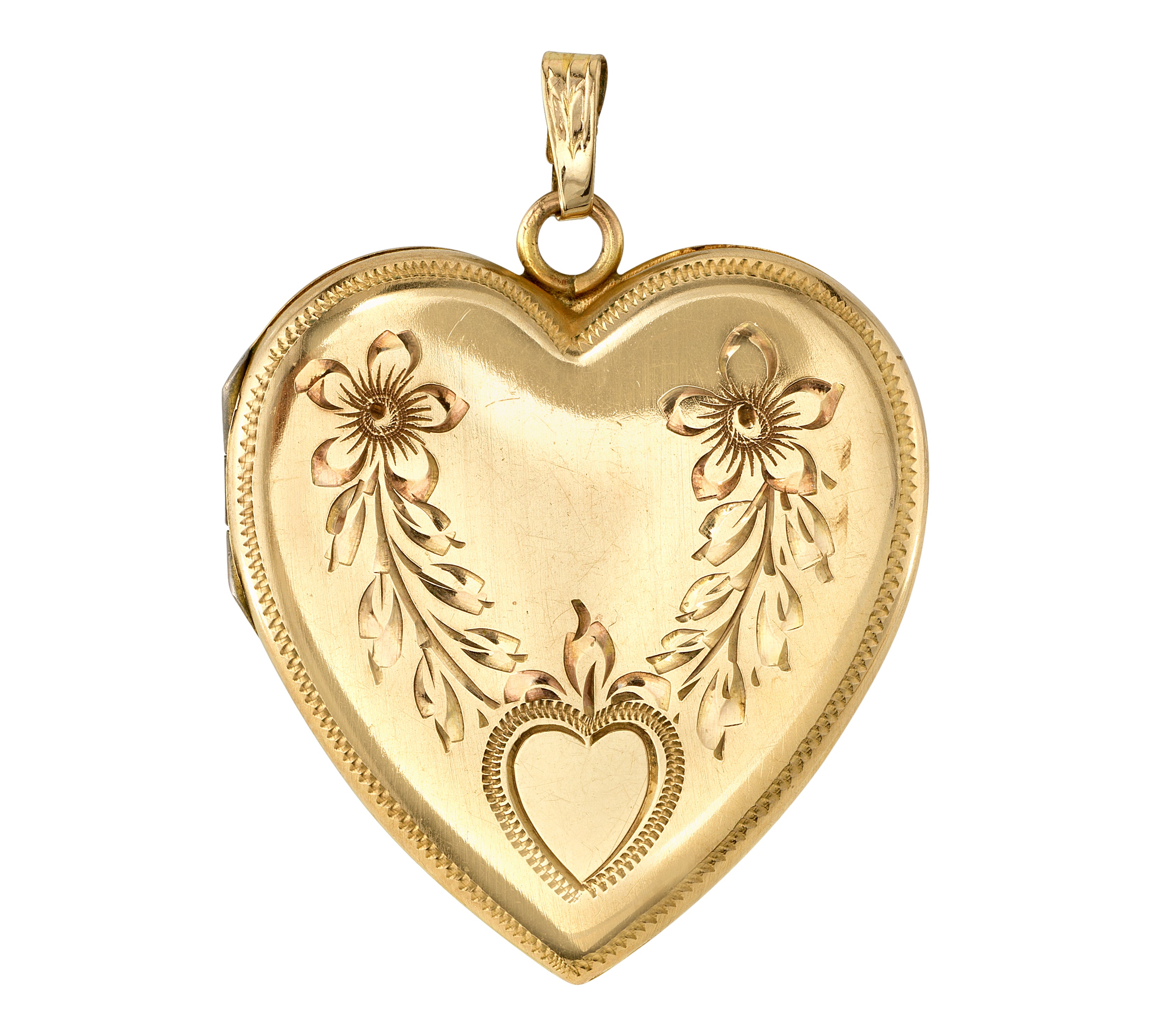 Vintage Heart Flower Locket Charm Roseark Vintage   