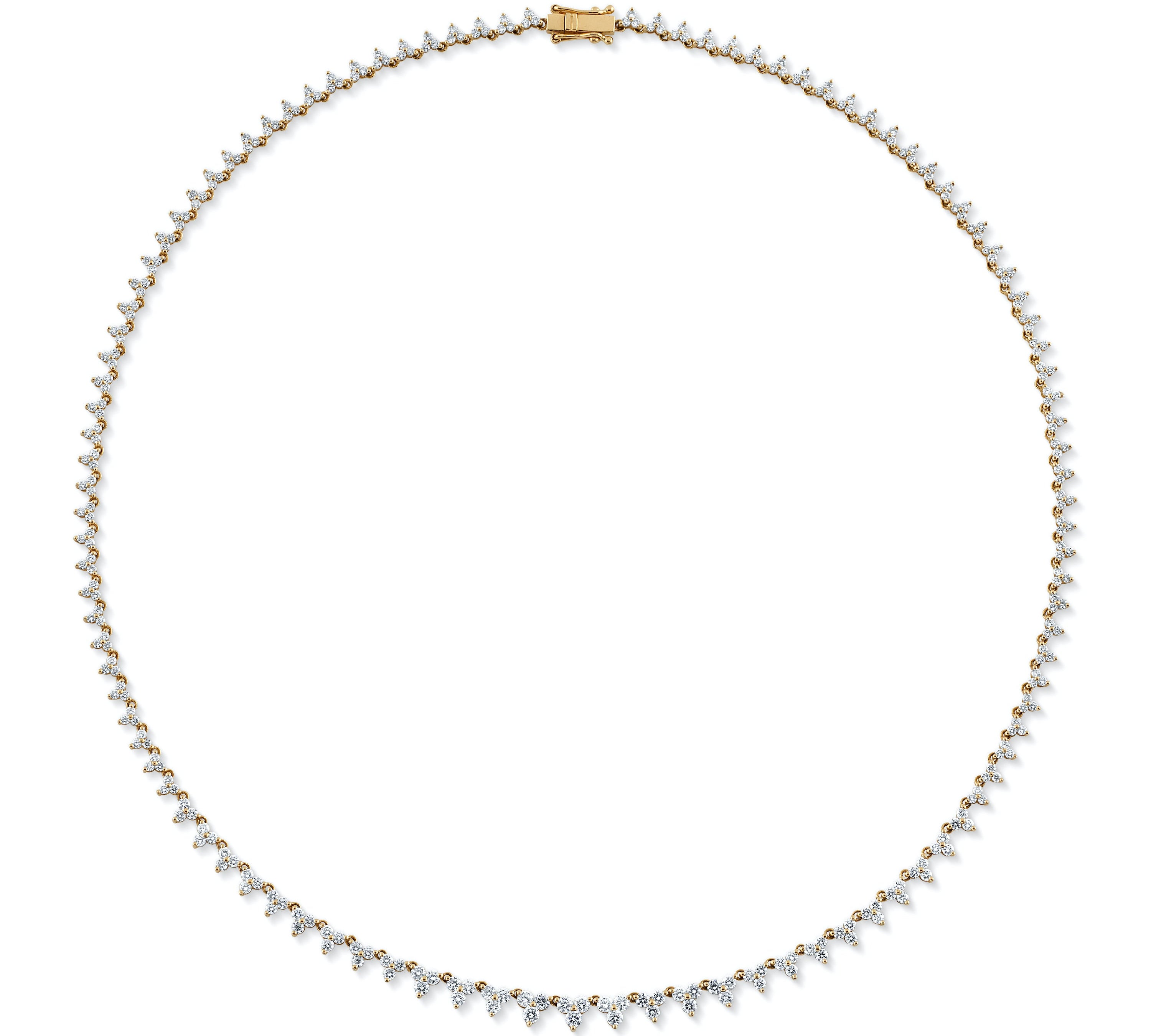 Trio Cluster Tennis Necklace Tennis Necklace Roseark Deux