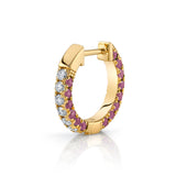 Pave Diamond Sapphire Huggie Huggie Earrings Roseark Deux