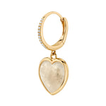 Moonstone Heart Earring Huggie Earrings Roseark Deux Single