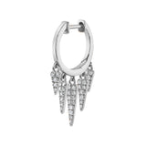Five Diamond Fringe Drops Huggie Huggie Earrings Roseark Deux Single White Gold