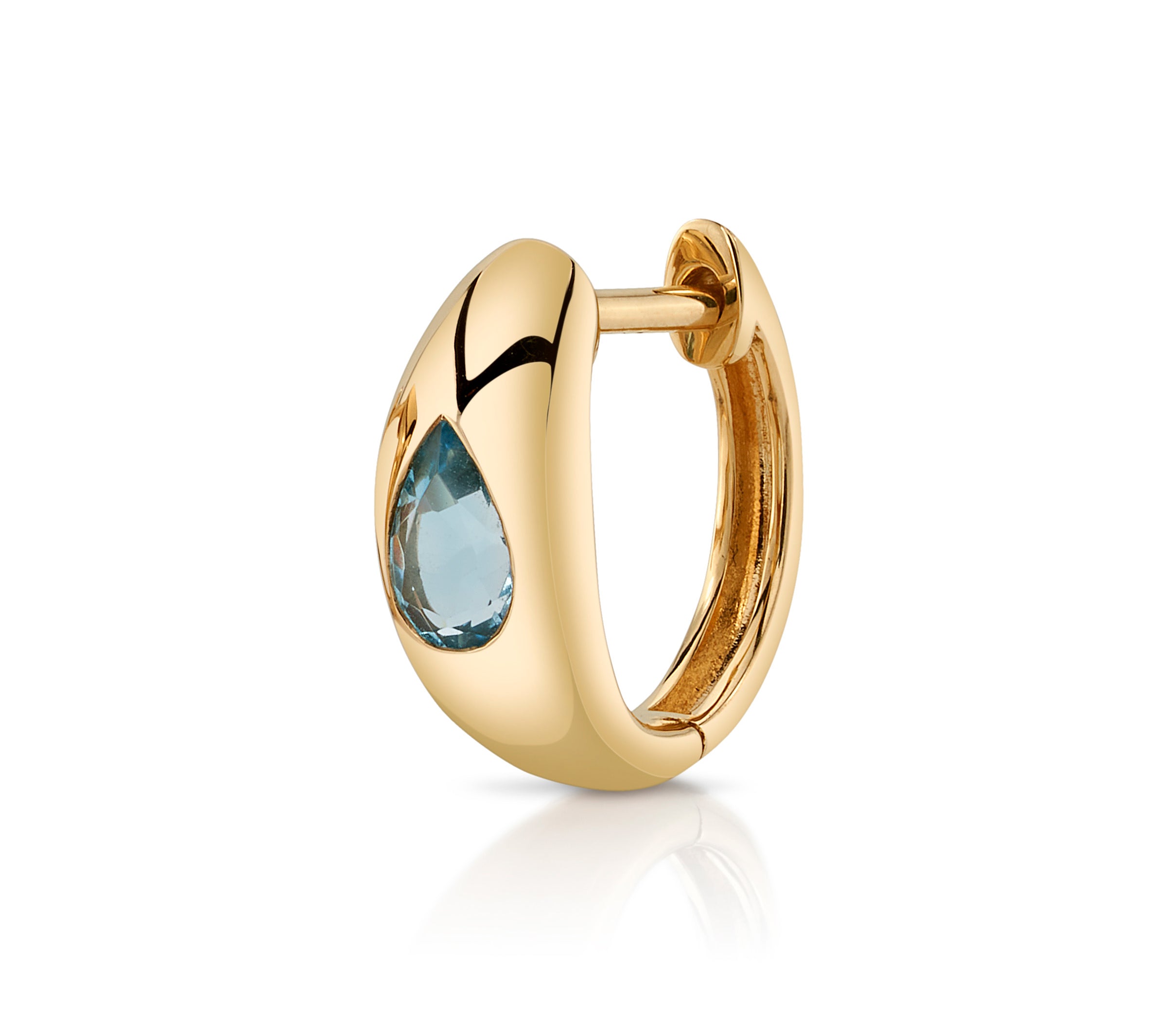 Sapphire Teardrop Huggie Huggie Earrings Roseark Deux Single  