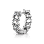 Diamond Chain Link Huggie Huggie Earrings Roseark Deux White Gold Single 