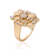 Statement Bubbles Ring with Diamond Statement Ring Falamank