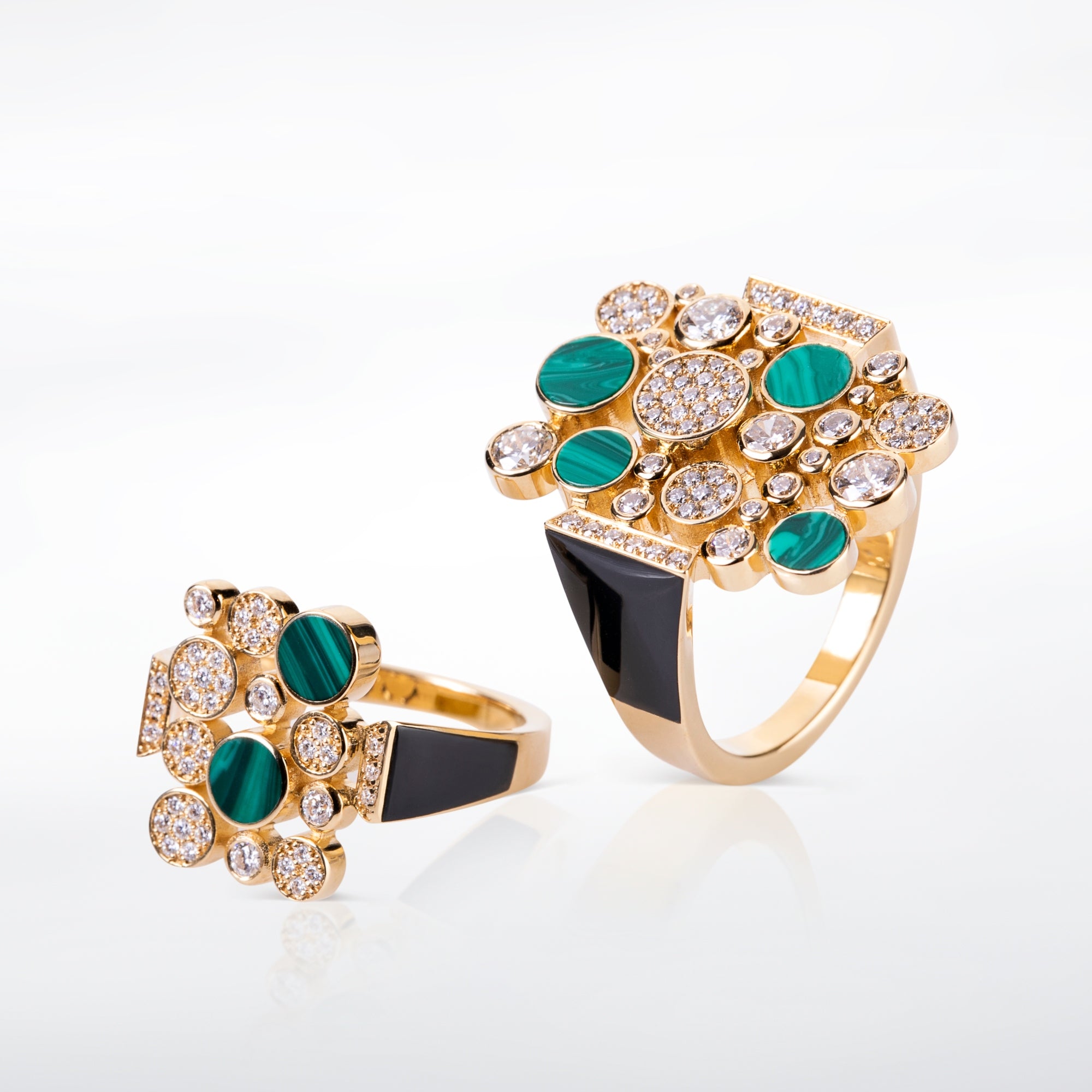 Bubbles Ring with Diamond, Small Cocktail Ring Falamank