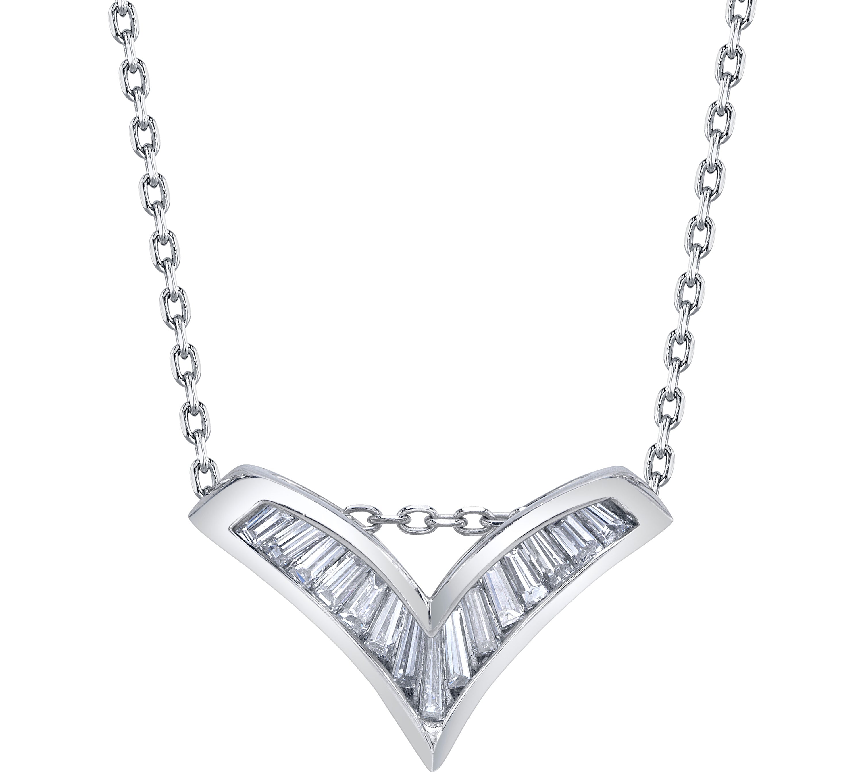 Victory Baguette Pendant Necklace Necklace Roseark Vintage