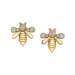 Diamond Bumble Bee Stud Stud Earrings Roseark Deux Pair