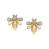 Diamond Bumble Bee Stud Stud Earrings Roseark Deux Pair