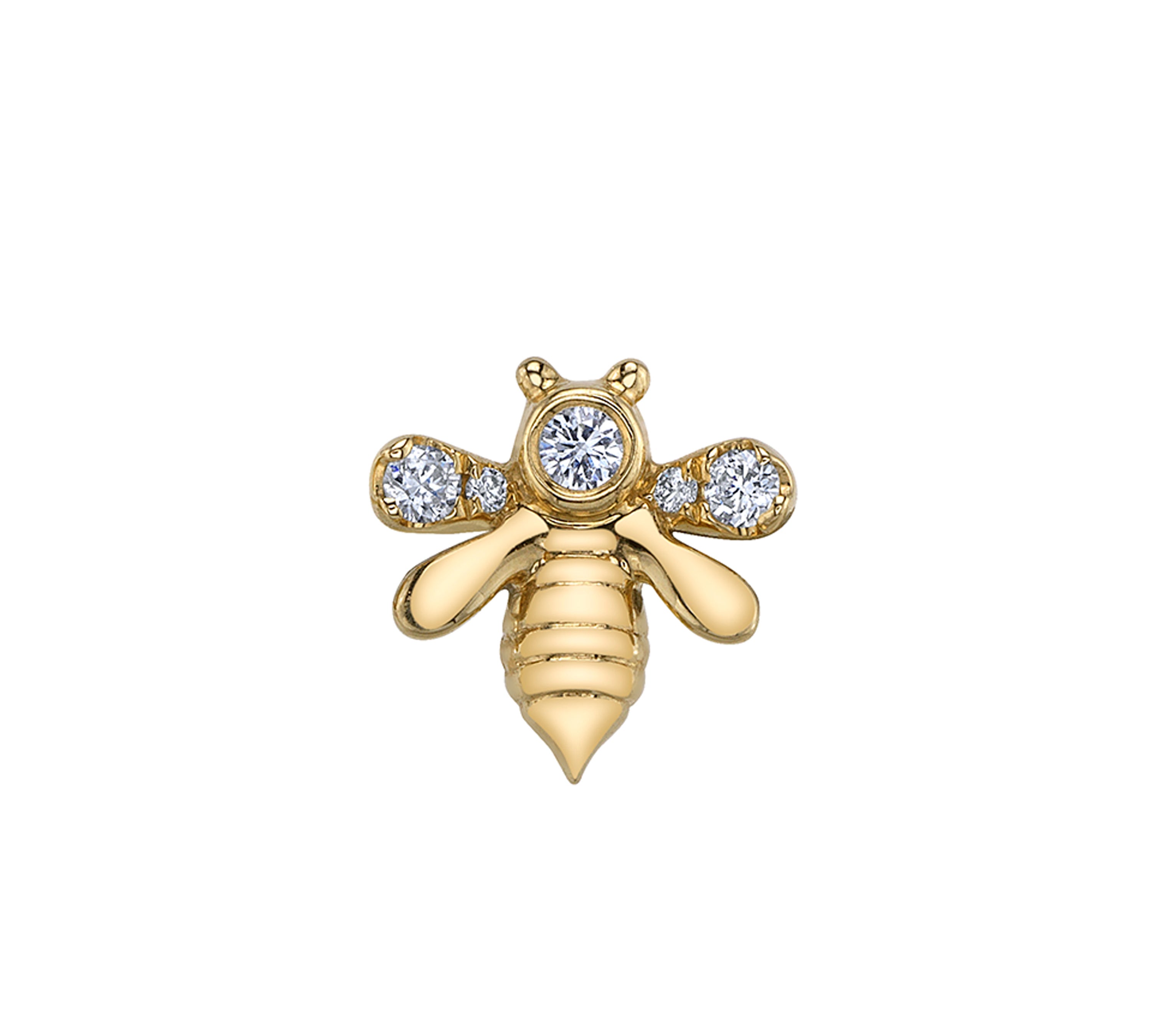 Diamond Bumble Bee Stud Stud Earrings Roseark Deux Single