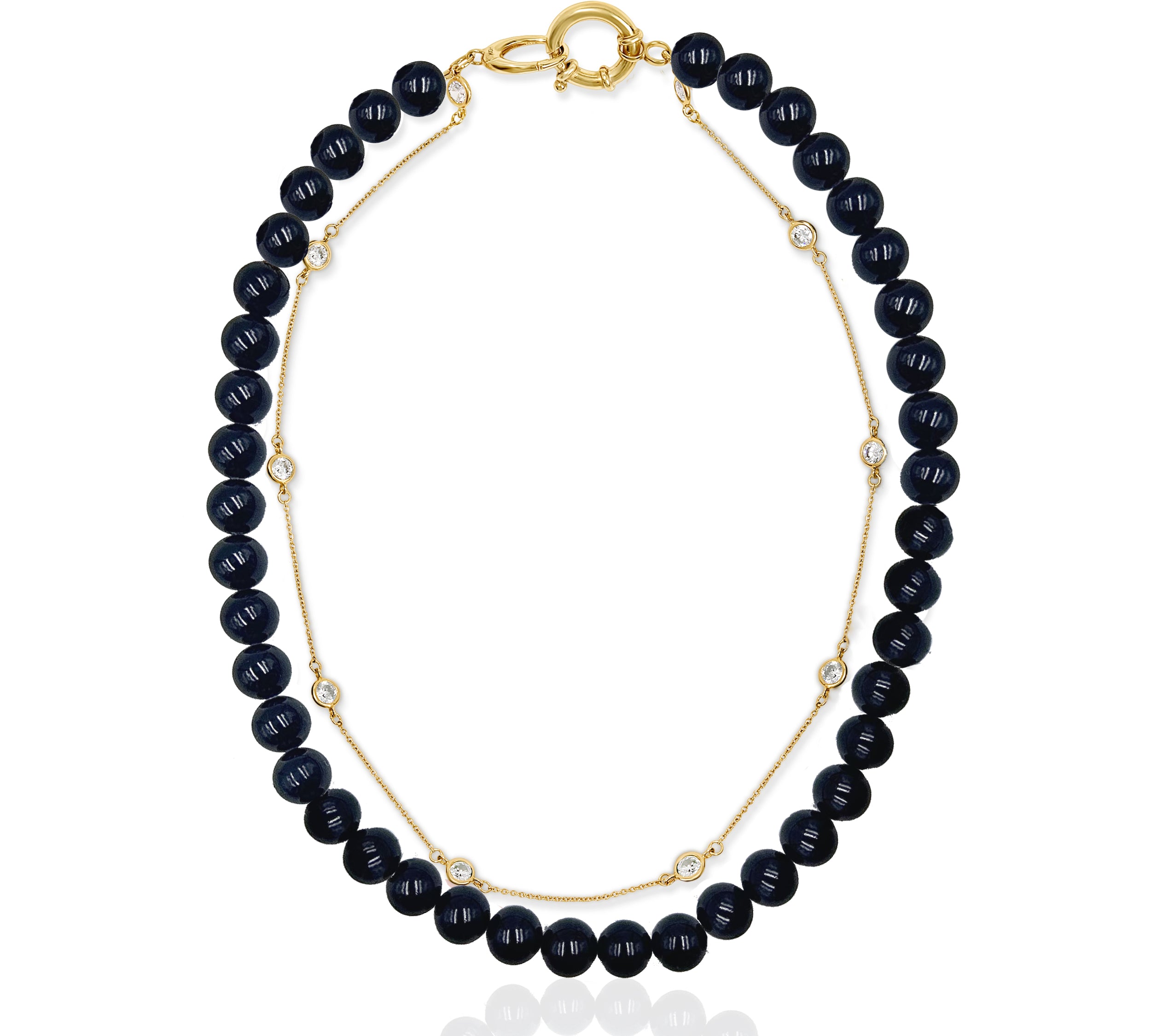 KRIS Tourmaline and Topaz Strand Choker Choker Necklace MAE + LANG 14k Gold