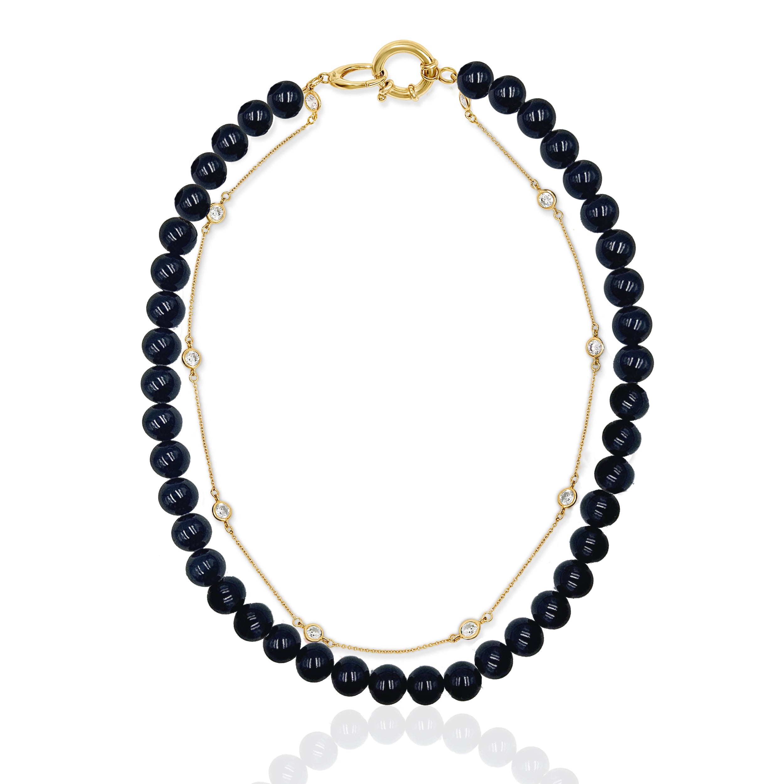 KRIS Tourmaline and Topaz Strand Choker Choker Necklace MAE + LANG 14k Gold