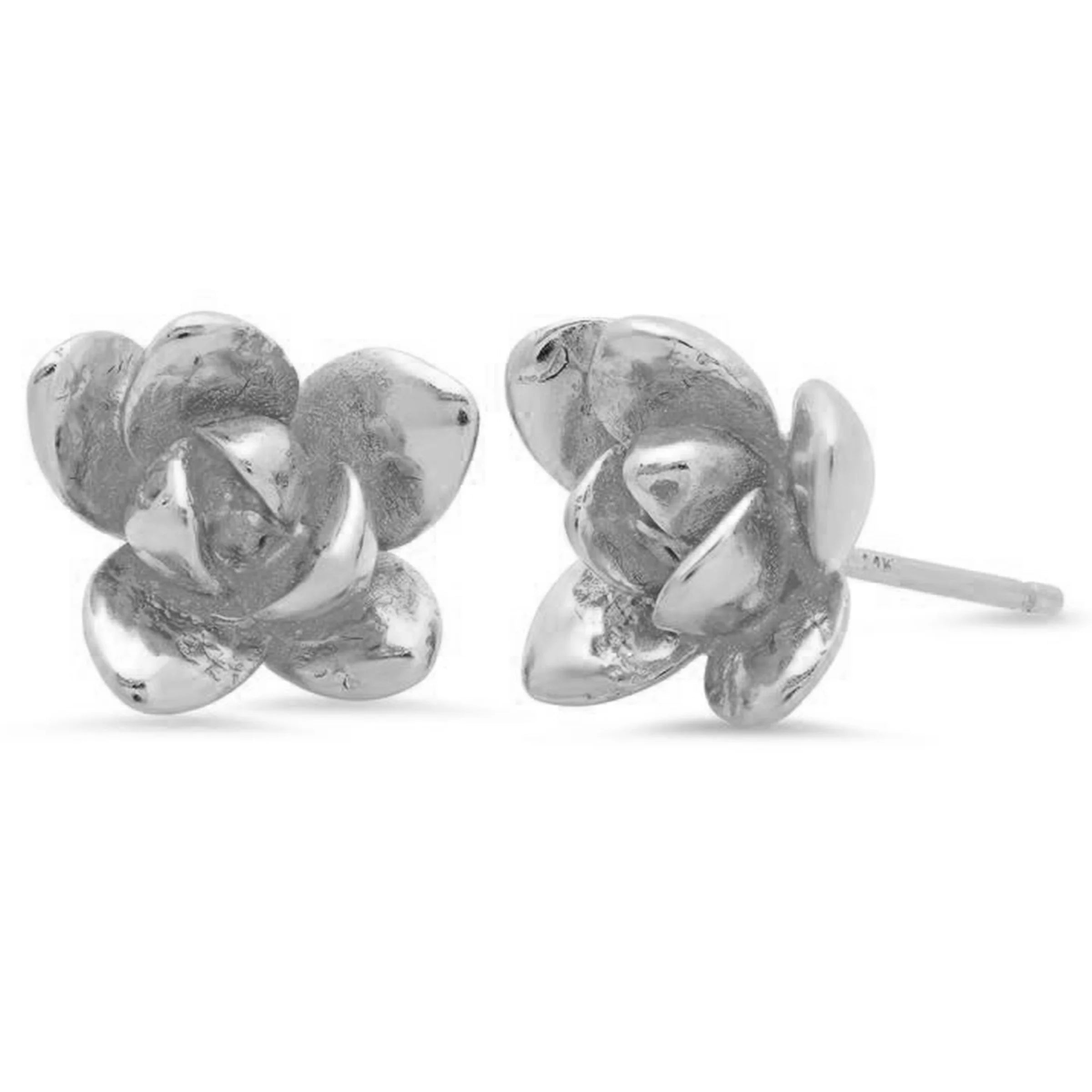 Blossom Earrings Stud Earrings Elisabeth Bell Jewelry Plain White Gold 